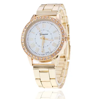 Crystal Moterų Laikrodžiai, Prabangūs Aukso Laikrodžiai Moterų Mados Nerūdijančio Plieno Kvarciniai Laikrodžiai montre femme dames horloge horloge vrouw