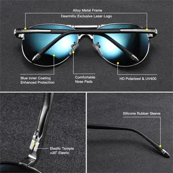 DEARMILIU Poliarizuota UV 400 vyriški Akiniai nuo saulės nauja vyriška cool vairavimo Saulės Akiniai vairavimo akiniai gafas de sol atspalvių, su dėžute