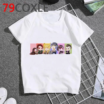 Demon slayer vaikams, vaikams didelis nerimauti t-shirt e mergina juokingas anime mielas koszulki meskie drabužius viršūnes berniukai