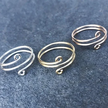 Derliaus Geometrinis Žiedai Moterims Spiralės Išskleidimo Žiedas Reguliuojamas Goth Atidaryti Apyrankės, Žiedai, Moterų Papuošalai Anillos