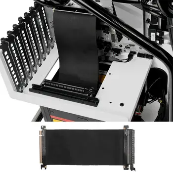 Didelės Spartos PC Grafikos Kortos PCI Express Didelis Greitis 16x Lankstus Kabelis Pratęsimo Prievado Adapteris Riser Card Juoda