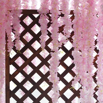 Dirbtinės Gėlės Wisteria Rotango String Vynuogių Namų Vestuvių Sodo Puošmena Kabo Girliandą Sienos Atsitiktinai Vienos Gėlės Vynuogių