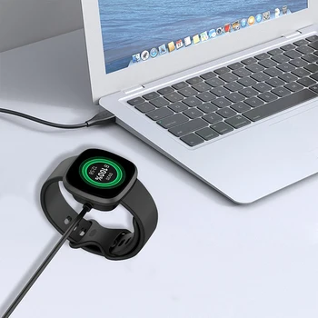Doko Stotis Įkroviklis Adapteris USB Įkrovimo Kabelis Bazės Laidą Laidą Fitbit Prasme/Versa 3 Smartwatch Versa3 Smart Žiūrėti Priedą