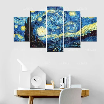 Drobės Tapybos Sienos Meno Mėlynas Plakatas Van Gogh Žinomų Tapybos Namų Sienų Apdailai Naudoti Miegamasis ir Gyvenamasis Kambarys Meno