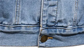 Džinsinio Audinio Striukė Vyrams, Atsitiktinis Turndown Apykaklės Mygtuką Vieną Krūtinėmis Kailis Pavasarį, Rudenį Vientisos Spalvos Slim Fit Multi-Pocket Striukės