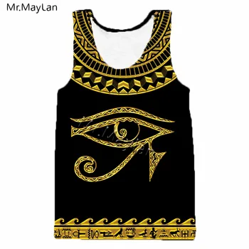 Egipto Dievo Ra Akis 3D Spausdinimo marškinėliai Vyrams/moterims Derliaus Tee Marškinėlius Berniukai Retro Juoda T-shirt Viršūnes cool drabužių, Negabaritinių tshirts