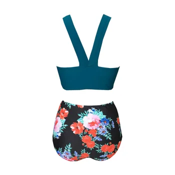 EIONAR Gėlių Spausdinti Aukštos Juosmens Bikini Rinkiniai maudymosi kostiumėlis Moterims Seksualus Bako Viršuje iš Dviejų dalių maudymosi Kostiumėliai, 2021 Nauja Mergina Paplūdimio Maudymosi Kostiumai