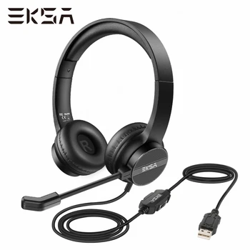 EKSA H12E USB Ausinės su Mikrofonu PC Žaidimų Ausinės Žaidėjus ENC Triukšmo Panaikinimo Skambučių Centras/Eismas/Kompiuterinių Ausinių