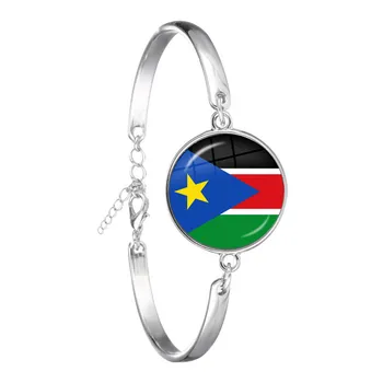 Etiopija Islas Canarias Kenija Madeira Melilla Pietų Sudano Sudano Seuta Seišelių Nacionalinės Vėliavos Stiklo Cabochon Grandinės Apyrankė