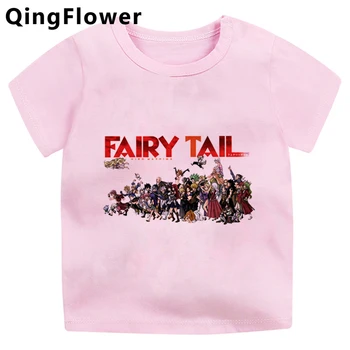 Fairy Tail vaikams, kūdikių berniukų drabužiai marškinėlius e girl anime kawaii kostiumas abbigliamento bambina marškinėliai vaikams