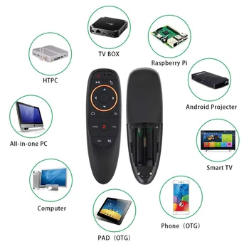 G10S 2,4 GHz Belaidžio ryšio Plaukioja Pele Nuotolinio Valdymo Android TV Box Projektoriai su Balso Kontrolės Gyro Jutikliai Žaidimų Kompiuterį