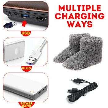Galima skalbti Žiemą Šildomas SocksSkiing Dviračių Koja Elektros Sporto Atšilimo Kojinių Plauti USB Šilčiau Pėdos Šilumos Batai+2 Ličio Baterijos
