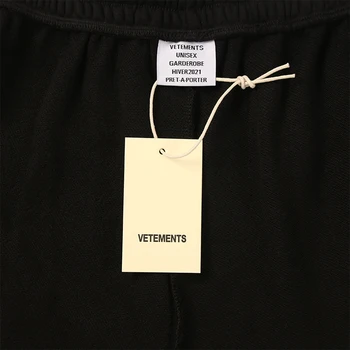Geltona Logotipo Vetements Sweatpants Vyrų, Moterų, Aukštos Kokybės Vetements Limited Edition Kelnės 1:1 Žymeklį Etiketės Kilpiniai Medvilniniai VTM Kelnės