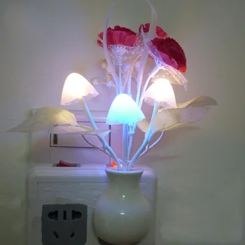 Gėlės Grybų Miegamojo Dekoras, Šviesos Pojūtis LED Nakties Šviesos Lova Lempos Naktį Lempos L23