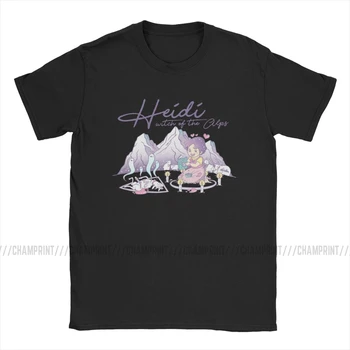 Heidi Ragana Alpių Marškinėliai vyriški Medvilniniai Naujovė T-Shirt Apvalus Kaklas Ožkos Anime Tees trumpomis Rankovėmis Drabužius 4XL 5XL 6XL