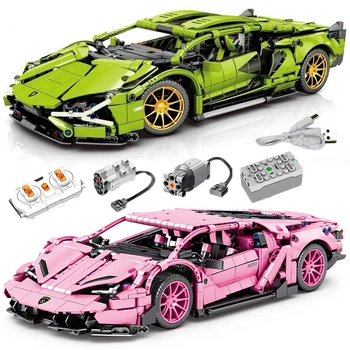 High-Tech Super Sport Automobilio Lamborghinied modelių Kūrimo Kūrybos Klasikinis Greitis, Transporto priemonės Plytų Berniukas Ir Mergaitė Žaislai Vaikams Dovanos