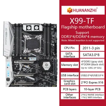 HUANANZHI X99-TF kompiuterio plokštę DDR3/DDR4 dvigubas lizdas atminties žaidimų darbastalio plokštė LGA 2011-3