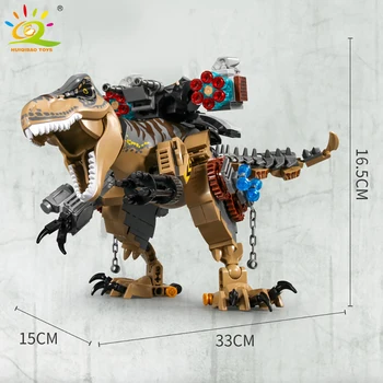 HUIQIBAO Juros periodo Dinozaurų Pasaulyje, Mechaninė Ginkluotųjų Tyrannosaurus Rex Miesto Dino T. rex Statyba Blokai, Plytos, Nustatyti Vaikų Žaislai