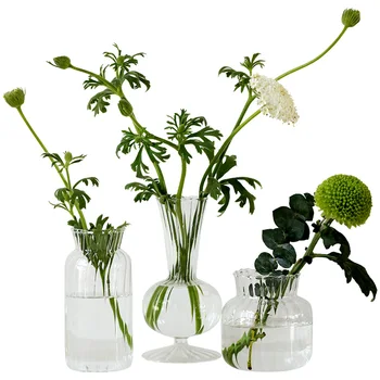 Ins Stiliaus Japonija Šviežių Mini Grybų Stiklo Vaza Apdailos Hydroponic Permatomas Valgomojo Stalas, Maža Vaza Gėlių Vaza Terariumai
