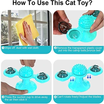 Interaktyvi Katė Žaislas Vėjo Malūnas Nešiojamų Nulio Siurbtukas Katės Įspūdį Mokymo Žaislas Augintiniui Produktas