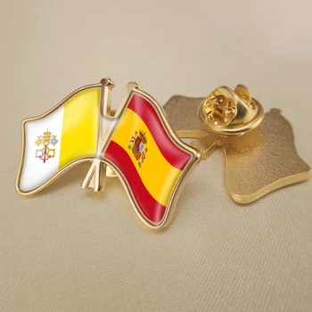 Ispanijos ir Vatikano Miesto Valstybės Kirto Dviguba Draugystė Šaligatvio Atvartas Smeigtukai Sagė Ženkliukai