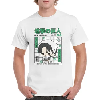 Išpuolis Titan Chibi Levi Valymo Režimas Anime marškinėliai Medvilnės Harajuku Shingeki no kyojin Viršuje SNK grafinis Negabaritinių Moteris/Vyras