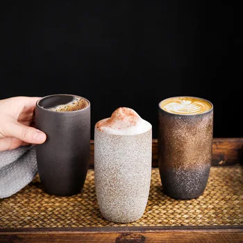 Japonijos Retro Keraminės Kavos Puodelį Latte Paauksuota Puodelis Kūrybos Namų Dovana Klasikinis Skonis, Mados Puodeliai, Kavos Puodeliai, Be Rankenos