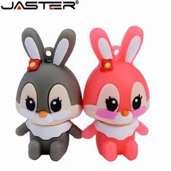 JASTER mielas animacinių filmų white rabbit Pendrive 4G, 8G 16G 32G 64G USB 2.0 USB flash drive drivdriveck Pendrive