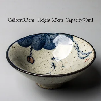 Jingdezhen Keramikos antikvariniai arbatos puodelio rankomis dažyti kungfu arbatos rinkinys bambuko skrybėlę mėlynos ir baltos arbatos puodelio NR. YZ3