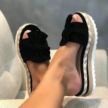 Kadın sandalet ilmek yaz ayakkabı kadınlar Platforma sandaletler üzerinde kayma takozlar ayakkabı kadın topuklu sandalet artı berniukas