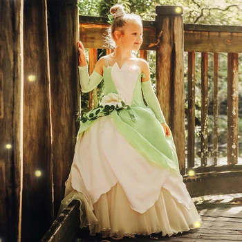 Kalėdų Mergaičių Princesė Mer, Puošniai Apsirengti Vakare Šalies Žalia Elegantiškas Inscenizacija Kamuolys Suknelė Išgalvotas Pasakas Kūdikio Gimtadienio Purus Suknelės
