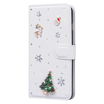 Kalėdų Prabanga Apversti Odinis dėklas IPhone 12 Mini Pro 11 X XS Max XR SE 2020 Case Cover For Iphone 5 5c 5s 6 6s SE 7 8 Plius
