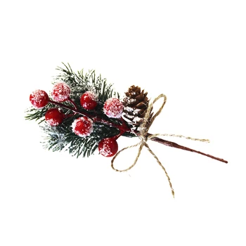 Kalėdų Uogų Dirbtinis Pušies Kankorėžis Kalėdų Puošmena Netikrą Dirbtinių Gėlių Pušies Medžio Šakos 