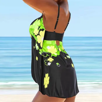 Kelionės Moterų Bikini Tankini Didelis Skaitmeninio Spausdinimo Hot Spring Beach Resort Split maudymosi kostiumėlį Nustatyti Купальник 2021 Naujas Greitas Pristatymas