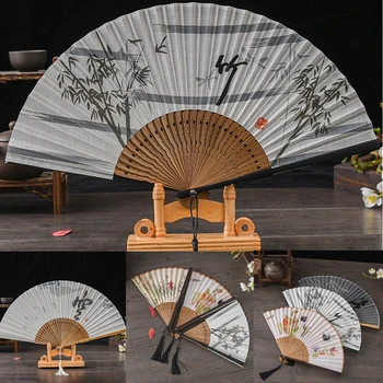Kinų Stiliaus Lankstymo Vertus, Ventiliatorius Bambuko Šilko Lankstymo Ventiliatorius Tradicinių Amatų Vestuvių Naudai Ventiliatorius