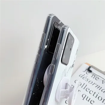 Klasikinis Matinis marmuro telefono dėklas Samsung Galaxy S9 S10 S20 plus ultra note9 10 plius A51/71/50/70 Išardomi Žiedas stovo dangtelis