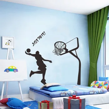 Krepšininkas Dunk Sienų Lipduko Vaikų Kambario Kamuolys Žaidimas Sporto Komandos Sienos Lipdukas Vaikų Kambario Art Vinyl Namų Dekoro