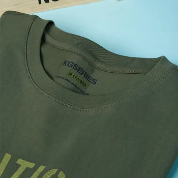 KUEGOU 2021 m. Vasarą, Medvilnės Atspausdinti Laišką Marškinėliai Vyrams Marškinėlius Brand T-shirt Trumpas Rankovės Marškinėliai, Mados Drabužiai Viršuje 90035