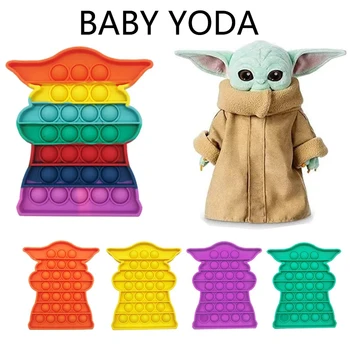 Kūdikių Yoda Push it Burbulas Jutimo Žaislai Plonas Streso Atsarginiais Suaugusiųjų Vaikų Juokinga Anti-stresas Fidget žaislai Reliver Kawaii