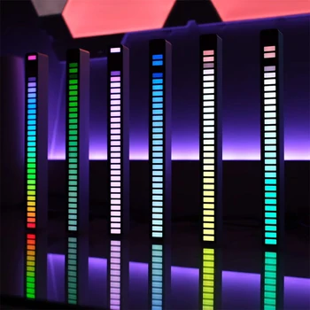 Kūrybos RGB Muzikos Garso Kontrolė, DJ, LED Lygio šviesinė Juosta Naujovė Ritmą Lempos KOMPIUTERIO Darbastalio Apšvietimas Automobilių Transporto Atmosferą Šviesos