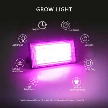 LED Grow Light 50W 220V LED Full spectrum Fito Lempa Augalų Hydroponics Šiltnamio efektą sukeliančių Sėklos Namų Augalų Augimo Phytolamp