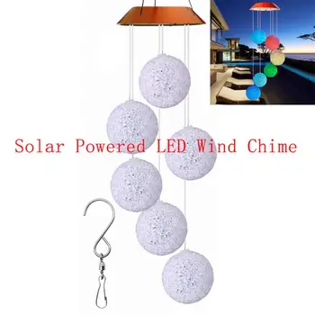 LED Vėjo, Saulės Šviesos, Sodo Dekoro Spalva Keičiasi Vėjo Varpelių Lauko Saulės Kalėdų Windbell Šviesos Saulės energija Varomas Dropship