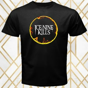 Ledo Devynių Žudo Sunkiųjų Metalcore grupės Logotipas Vyrų Black T-Shirt Dydis S - 3Xl Užsakymą Ekrane Išspausdinti Tee Marškinėliai