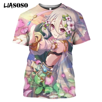 LIASOSO 3D Spausdinimo Unisex Anime Princesė Prisijungti! ReDive Seksuali Mergina Bikini marškinėliai Atsitiktinis Hip-Hop Megztinis trumpomis Rankovėmis Marškinėlius Viršūnės