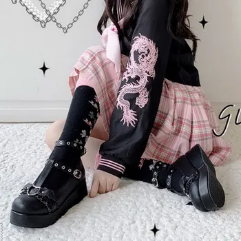 Lolita Batai Kawaii Batai Loli Devilian Mažai Gpgb Stiliaus Bowknot Demonas Tamsiai Goth Punk Platforma Cosplay LoliShoes Aukšto Kulno