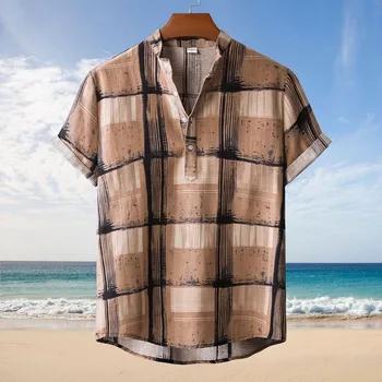 Mada Karšto Pardavimo Vyrai Havajų Gėlė-spausdinimo Trumpas Rankovės Streetwear Modelio Gėlių Marškinėliai Atsitiktinis Havajų Atostogų Camisa Viršų