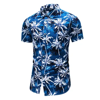 Mados Gėlių Dizainas Trumpas Rankovės Atsitiktinis Marškinėliai vyriški Havajų Palaidinė 2021 M. Vasaros Drabužių ir Azijos Dydis 5XL 6XL