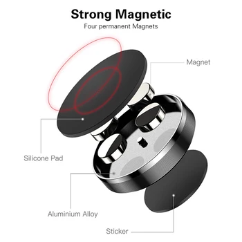 Magnetinio Automobilinis Telefono Laikiklis prietaisų Skydelyje Magnetas Ląstelių Telefono Stovas Vairas Magnetinis Laikiklis prie Sienos Laikiklis, skirtas 