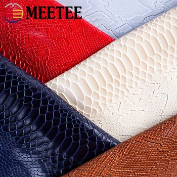 Meetee 45x137cm 1.2 mm Storio Odos Medžiaga Dirbtinių Sintetinių Gyvatės Odos PVC Medžiagos, Bagažą, Piniginę, Diržą 
