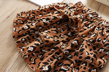 Mergaitės Drabužiai Nustatyti 2019 M. Vasarą Balti Marškiniai + Leopard Tortas Sijonas, 2 Gabalėlių Karoliai Rinkinius Vaikas Pagrindinio Casula Medvilnės Drabužiai Kostiumas